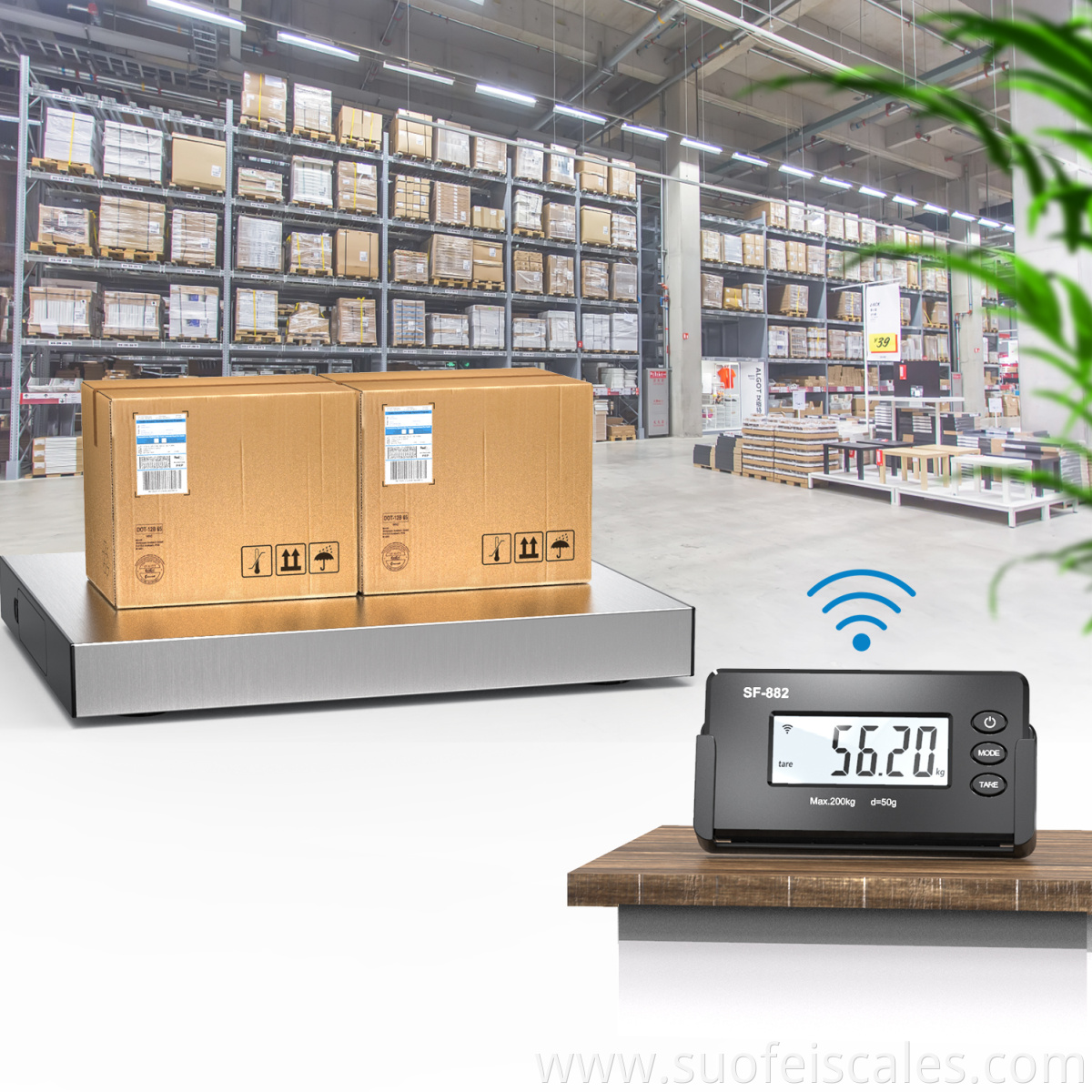 SF-882 Wireless Postal scale 200kg 100g Weigh Digital shipping Waage for Warehouse